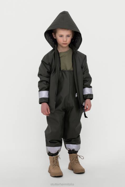 vestiario L08Z428 verde bambini mini impermeabile invernale per bambini Stutterheim