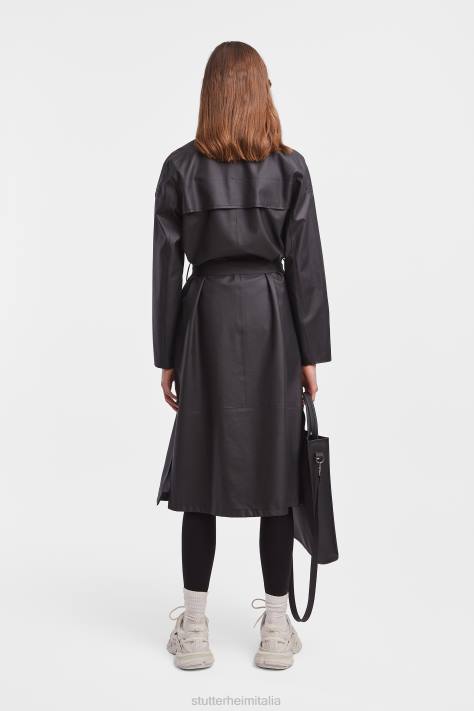 vestiario L08Z80 nero donne trench leggero Kista Stutterheim