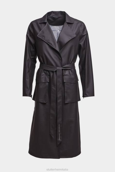 vestiario L08Z80 nero donne trench leggero Kista Stutterheim