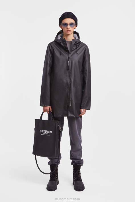 vestiario L08Z13 nero donne Stoccolma leggero impermeabile con zip Stutterheim