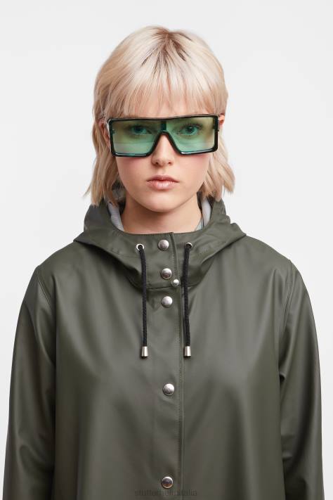 vestiario L08Z31 verde donne impermeabile leggero mosebacke Stutterheim