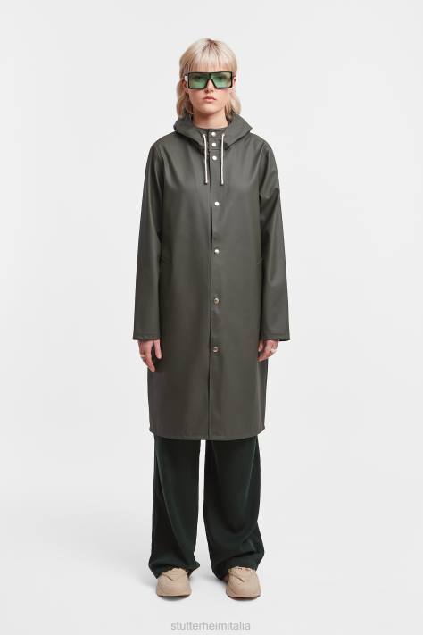 vestiario L08Z50 verde donne impermeabile lungo di Stoccolma Stutterheim