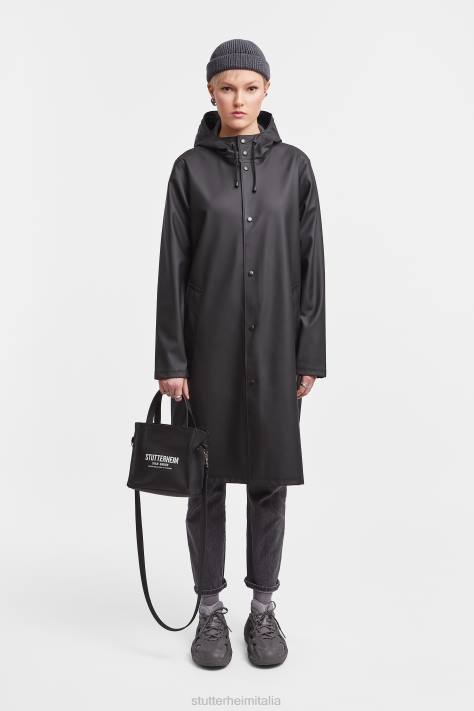 vestiario L08Z51 nero donne impermeabile lungo di Stoccolma Stutterheim