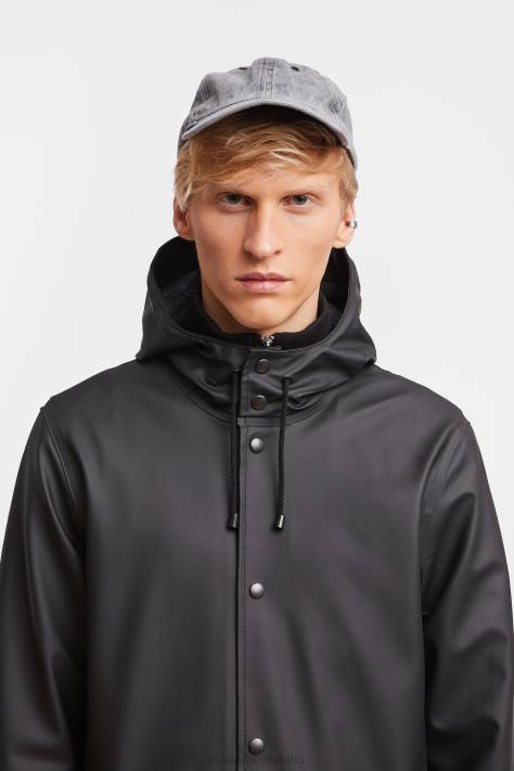 vestiario L08Z51 nero donne impermeabile lungo di Stoccolma Stutterheim