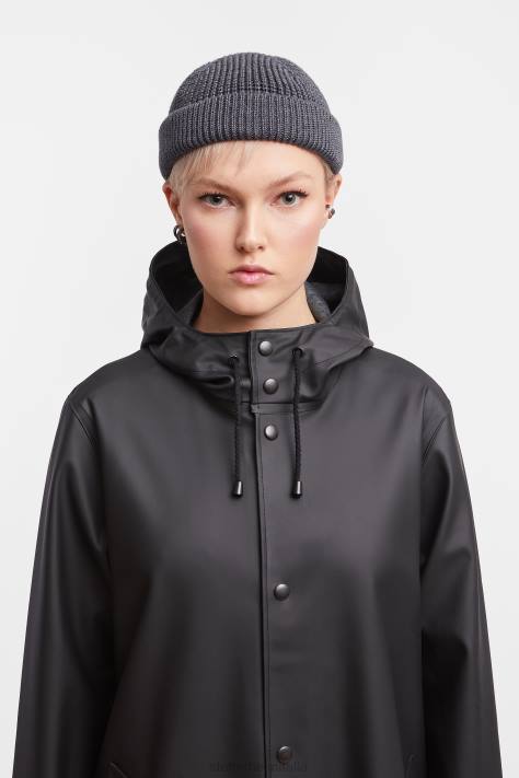 vestiario L08Z51 nero donne impermeabile lungo di Stoccolma Stutterheim