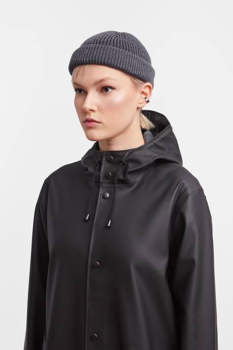 vestiario L08Z51 nero donne impermeabile lungo di Stoccolma Stutterheim