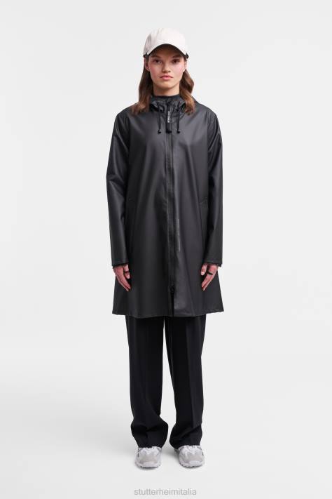 vestiario L08Z7 nero donne Mosebacke impermeabile leggero con cerniera Stutterheim