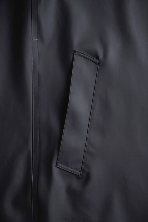 vestiario L08Z110 nero uomini impermeabile lungo di Stoccolma Stutterheim