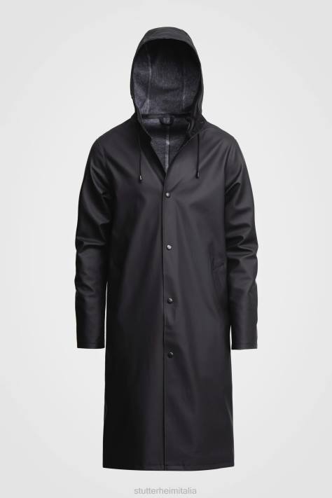 vestiario L08Z110 nero uomini impermeabile lungo di Stoccolma Stutterheim