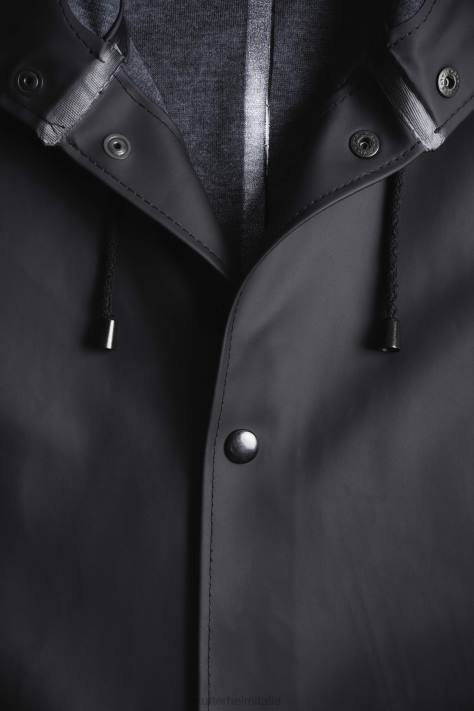 vestiario L08Z110 nero uomini impermeabile lungo di Stoccolma Stutterheim