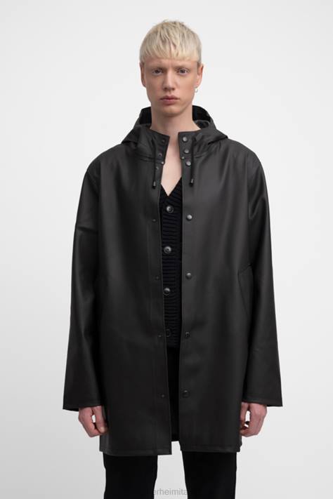 vestiario L08Z229 tutto nero uomini impermeabile di Stoccolma Stutterheim