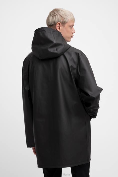 vestiario L08Z229 tutto nero uomini impermeabile di Stoccolma Stutterheim