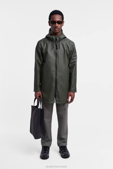 vestiario L08Z96 verde uomini Stoccolma impermeabile leggero con cerniera Stutterheim