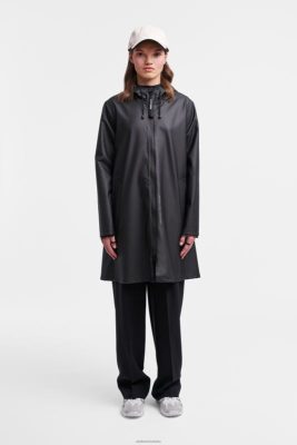 Stutterheim Mosebacke impermeabile leggero con cerniera nero - Stutterheim Raincoats 8V6X67 donne