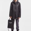 Stutterheim Stoccolma leggero impermeabile con zip nero - Stutterheim Raincoats 8V6X613 donne