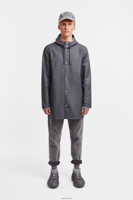 Stutterheim impermeabile leggero di Stoccolma carbone - Stutterheim Raincoats 8V6X6134 uomini