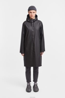 Stutterheim impermeabile lungo con stampa Stoccolma nero - Stutterheim Raincoats 8V6X645 donne