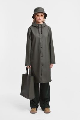 Stutterheim impermeabile lungo con stampa Stoccolma verde - Stutterheim Raincoats 8V6X642 donne