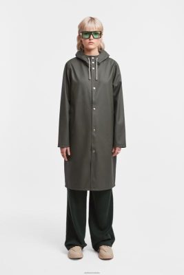 Stutterheim impermeabile lungo di Stoccolma verde - Stutterheim Raincoats 8V6X650 donne