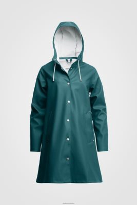 Stutterheim impermeabile mosebacke blu petrolio - Stutterheim Raincoats 8V6X6201 donne